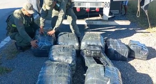 Gendarmería encontró cargamento de 2.450 kilos de hojas de coca con un valor de 113 millones de pesos