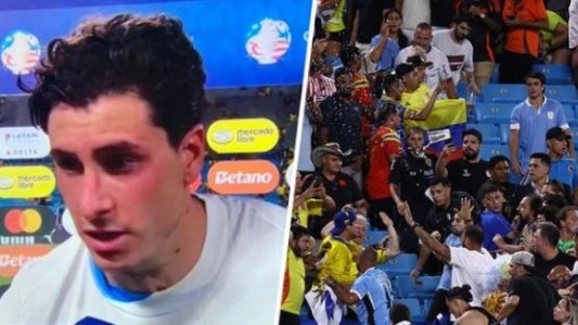 Fuerte descargo de un jugador uruguayo tras la pelea con hinchas de Colombia: "Nos hicieron una avalancha a todas nuestras familias"