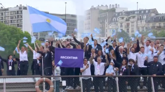 La aparición de la delegación argentina en la ceremonia inaugural de París 2024