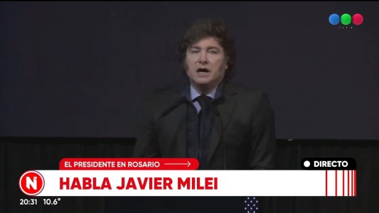 Milei en Rosario: "He decidido vetar totalmente el disparate que salió ayer"