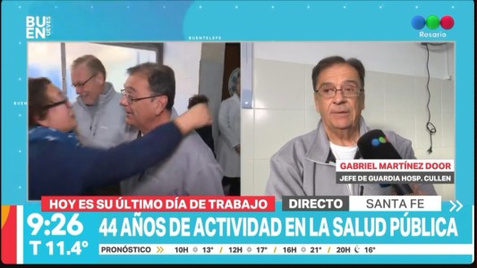 Despedida sorpresa al jefe de la guardia del Hospital Cullen tras 44 años en su puesto