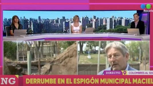 Derrumbe en el espigón municipal Maciel