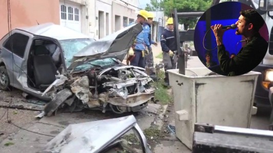 El cantante de una banda de cumbia sufrió un fuerte choque y quedó internado