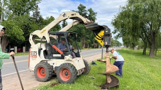 Comenzaron las obras de iluminación en la Ruta 9