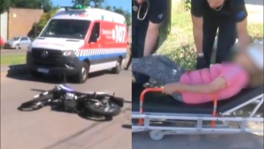 Una motocicleta chocó a un peatón y tres personas resultaron heridas en el sur de Rosario