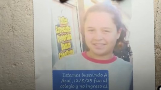 Búsqueda desesperada de Azul, una adolescente de 13 años desaparecida desde ayer