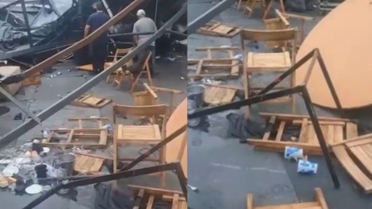 Las intensas ráfagas volaron la carpa de un evento del Club Mitre en Pérez