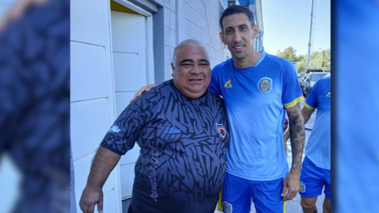 El emotivo reencuentro entre Ángel Di María y su primer entrenador