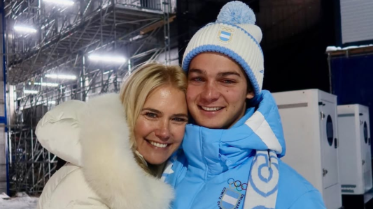 Valeria Mazza y su orgullo al acompañar a su hijo Tiziano Gravier en los Juegos Olímpicos de Invierno