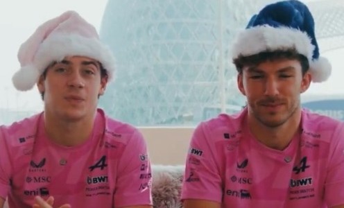 Franco Colapinto y  Pierre Gasly enviaron un saludo navideño a los seguidores de Alpine