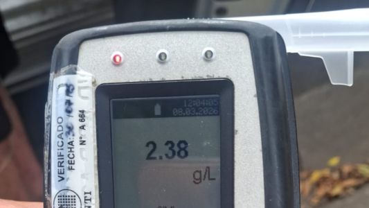 Conducía con 2,38 de alcohol en sangre y le secuestraron el vehículo