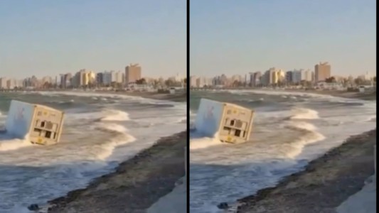 Puerto Madryn: un contenedor flotante quedó varado en el muelle Almirante Storni