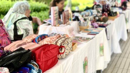 Comenzó la feria escolar en la plaza Pringles con más de 60 emprendimientos