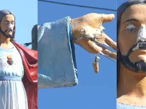 Villa Gobernador Gálvez: atacaron con un martillo la estatua del Cristo