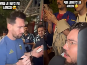 Manu cumplió el sueño de entrevistar a Messi