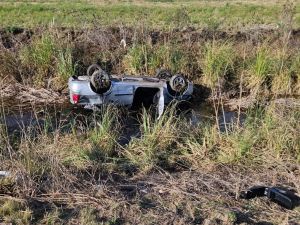 Choque y vuelco en la Autopista a Buenos Aires: un herido