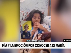 Mía, de 9 años, logró un saludo de Ángel Di María tras viralizar su video