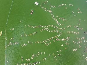 Miramar de Ansenuza intentó romper el Récord Guinness en la laguna Mar Chiquita y reunió a 1.837 personas flotando en Córdoba