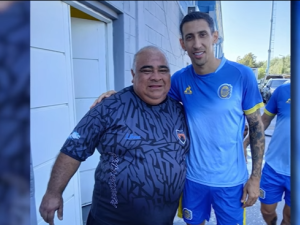 El emotivo reencuentro entre Ángel Di María y su primer entrenador