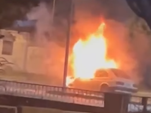 VGG: choque e incendio en la madrugada