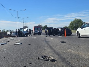 Choque múltiple en Circunvalación y Presidente Perón