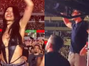 Franco Colapinto y Cazzu brillaron en el Monumental durante el show histórico de Airbag